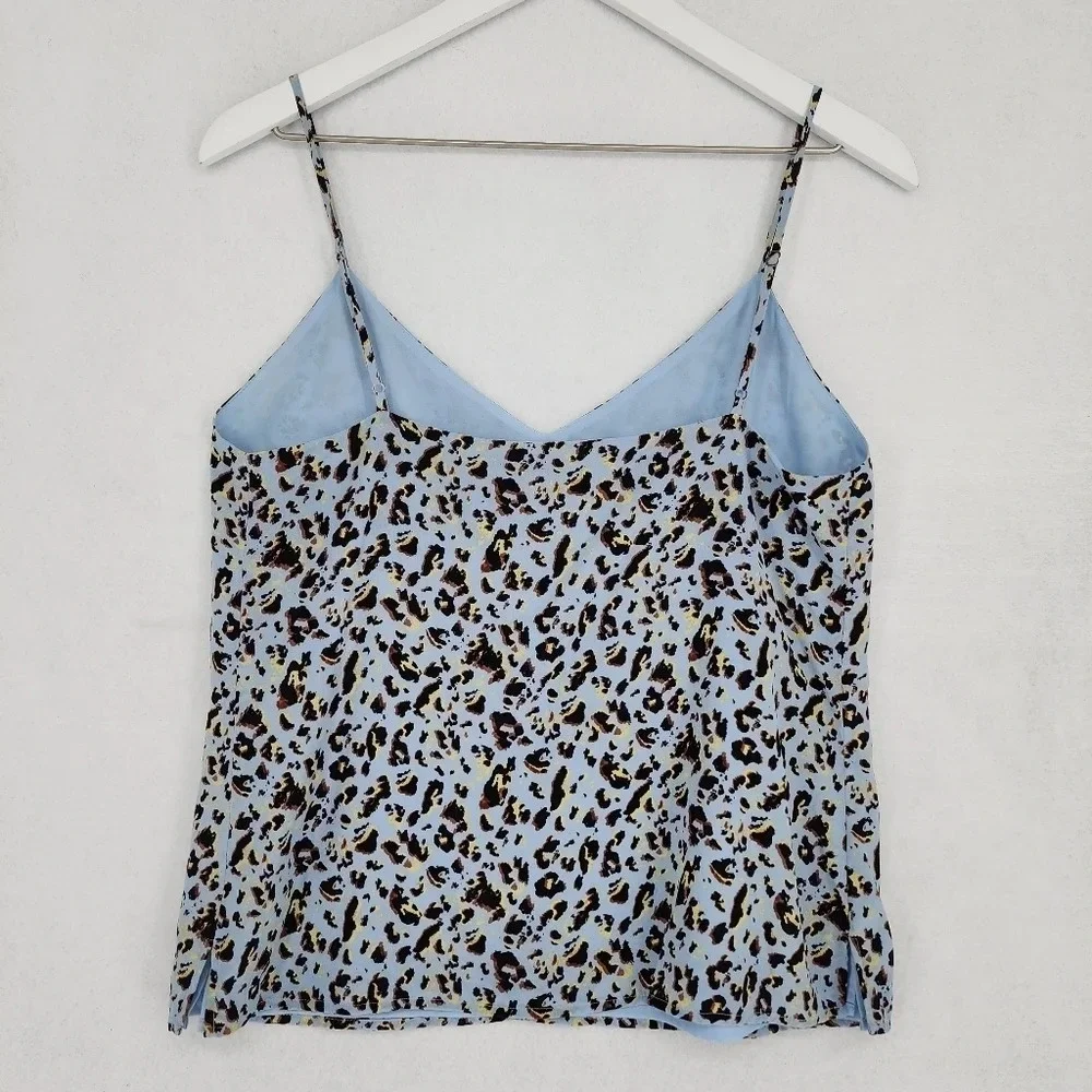 L'agence Silk Vneck Animal Print Tank Top - Picture 2 of 7